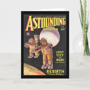 Cartão Vintage Sci Fi Comic Astounding Stories 1934