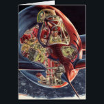 Cartão Vintage Science Fiction Astronaut Rocket Spaceship<br><div class="desc">Imagem de Vintage: viagem de ficção científica futurista e imagem de transporte. Uma nave espacial transparente voando sobre o planeta Terra com um piloto astronauta. Um clássico design de ficção científica de quadrinhos retrógrados do 50 do futuro.</div>