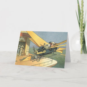 Cartão Vintage Science Fiction Steampunk Carro Convertíve