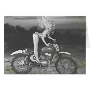 CARTÃO VINTAGE SCRAMBLER E MODELO QUENTE.
