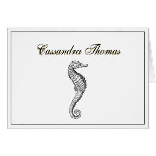 Cartão Vintage SeaHorse Emblem Casaco de Armas Quadro H