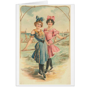 Cartão Vintage Seashore Beauties,