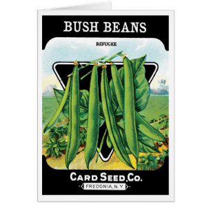 Cartão Vintage Seed Packet Label Art, Bush Bean Vegggies