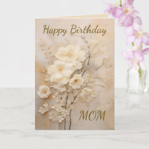 Cartão Vintage Shabby Chic Feliz Aniversário Renda Flor