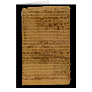 Cartão Vintage Sheet Music por Johann Sebastian Bach