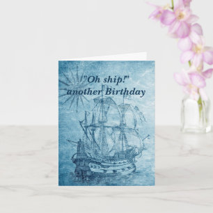 Cartão Vintage Ship Engraçado Aniversário Engraçado para 