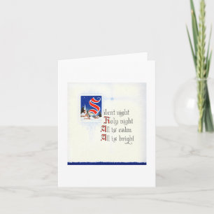 Cartão Vintage Silent Night Christmas Card