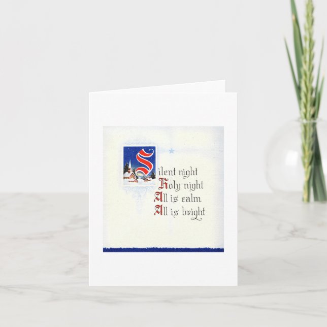 Cartão Vintage Silent Night Christmas Card (Frente)