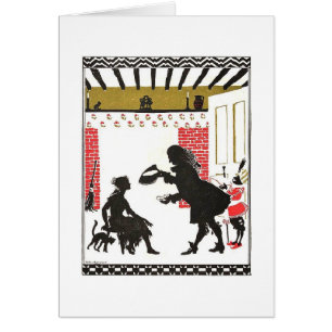 Cartão Vintage - silhueta de vidro do deslizador de