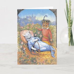 Cartão Vintage Sleeping Beauty Cat Card