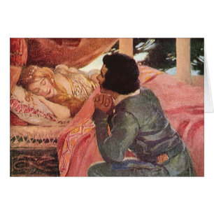 Cartão Vintage Sleeping Beauty por Jessie Willcox Smith