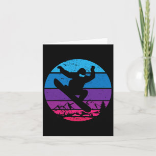 Cartão Vintage Snowboard Silhouboard I Retro