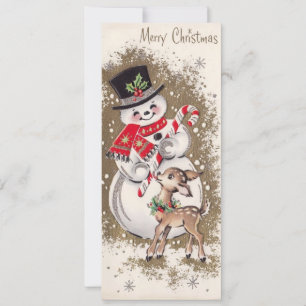 Cartão Vintage Snowman, 1950