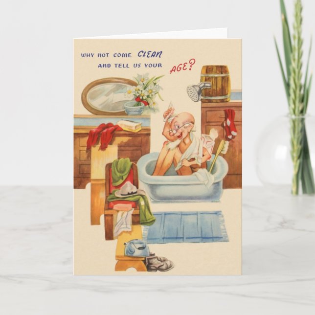 Cartão Vintage sobre o aniversário do Hill (Frente)