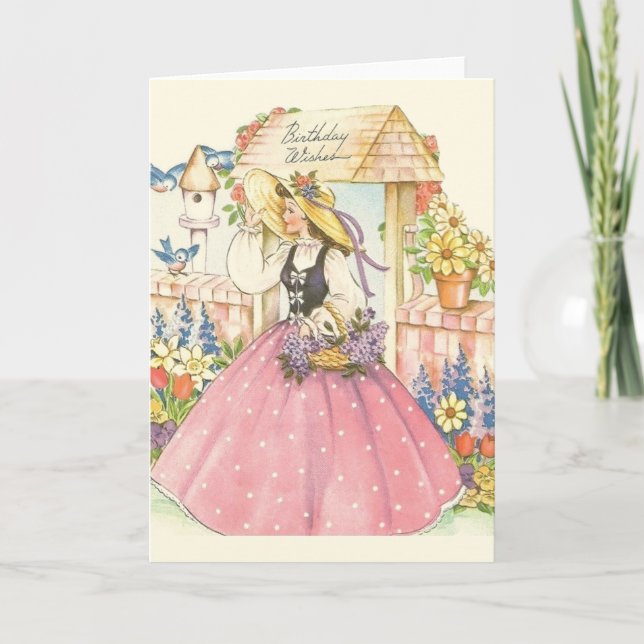 Cartão Vintage Southern Belle Birthday (Frente)