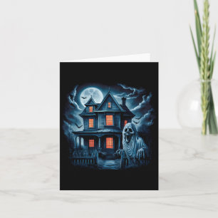 Cartão Vintage Spooky Casa Fantasma Horror Escuro Hallowe