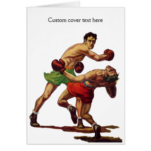 Cartão Vintage Sports Boxing, Boxers em uma Luta