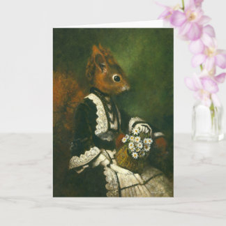 Cartão Vintage Squirrel Lady Saudações