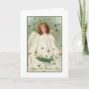 Cartão Vintage St. Pat's Day - Irish Angel,