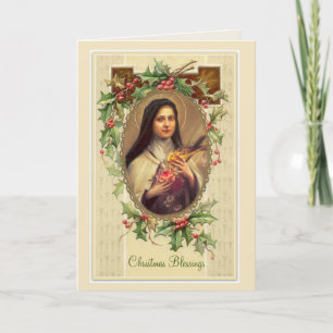 Cartão Vintage St. Therese Christmas Blessing