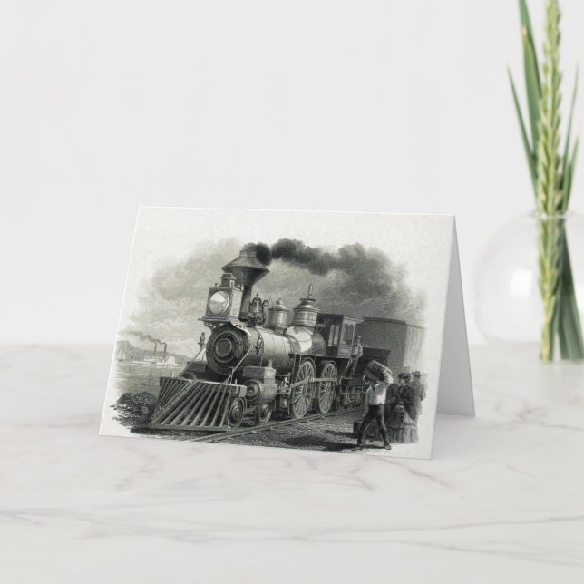 Cartão Vintage Steam Train (Frente)