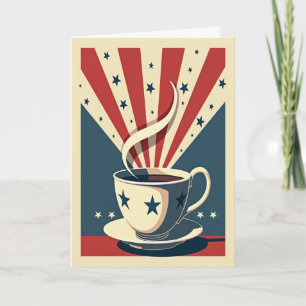 Cartão Vintage Style Cup no Tea Party de Boston