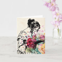 Vintage style Lady Read Book Card