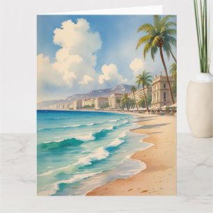 Cartão Vintage Style Monte Carlo Beach Viagem