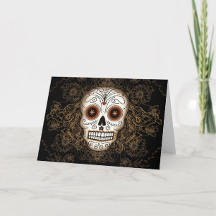 Cartão Vintage Sugar Skull Card