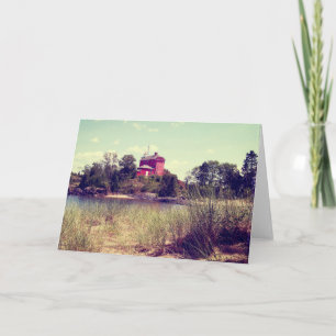 Cartão Vintage Summer Beach Lighthouse