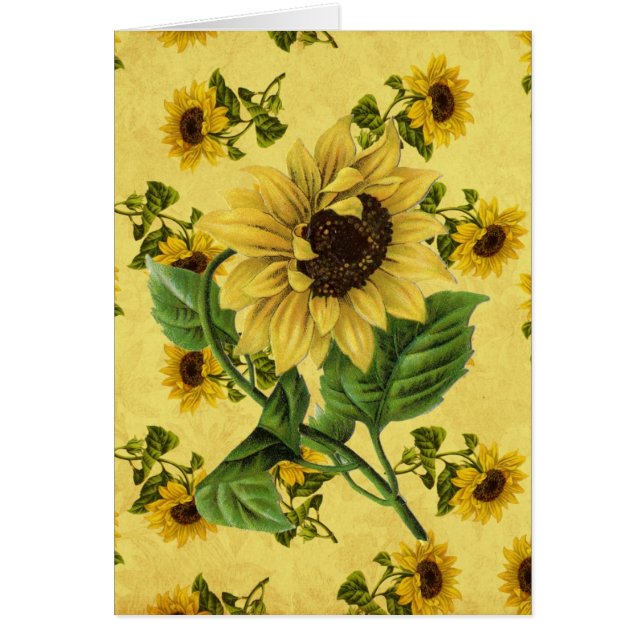 Cartão Vintage Sunflower (Frente)