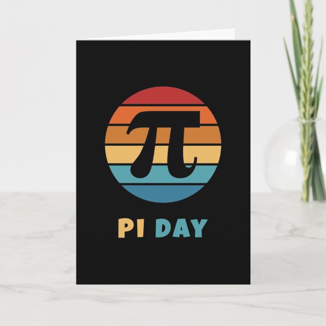 Cartão Vintage Sunset 3.14 Happy Pi Day (Frente)