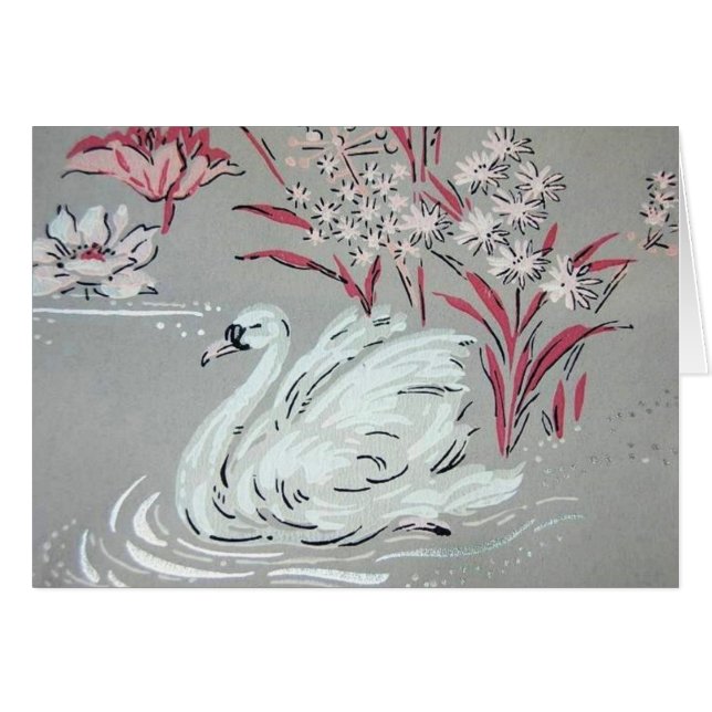 Cartão Vintage Swan (Frente Horizontal)