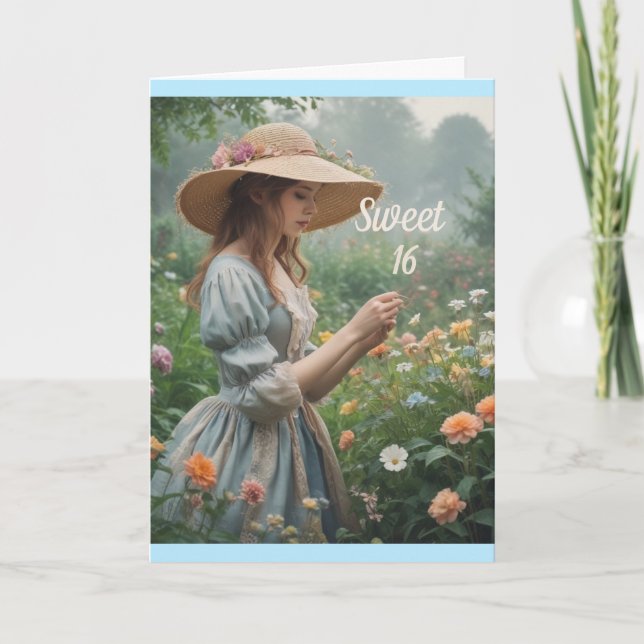Cartão Vintage Sweet 16 Birthday (Frente)