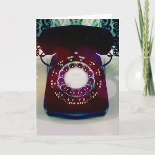 Cartão Vintage Telephone Greeting Card.
