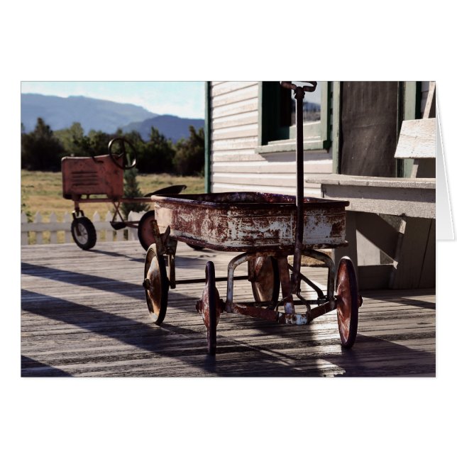 Cartão Vintage Toy Wagon (Frente Horizontal)