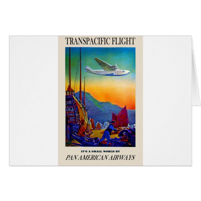 Cartão Vintage Transpacific Viagem (Frente Horizontal)