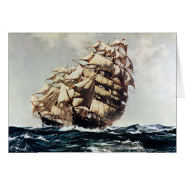 Cartão Vintage Transportion, Clipper Navega em Rough Seas