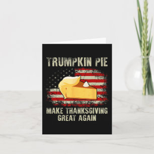 Cartão Vintage U Flag Trumpkin Pie Faz Ação de Graças Gr