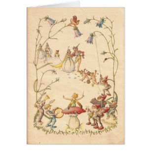 Cartão Vintage - Um Casamento De Terras Fadas,
