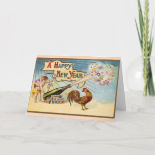 Cartão Vintage - Um Feliz ano novo,