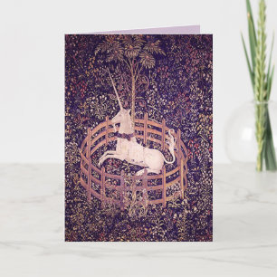 Cartão Vintage Unicorn Em Captividade