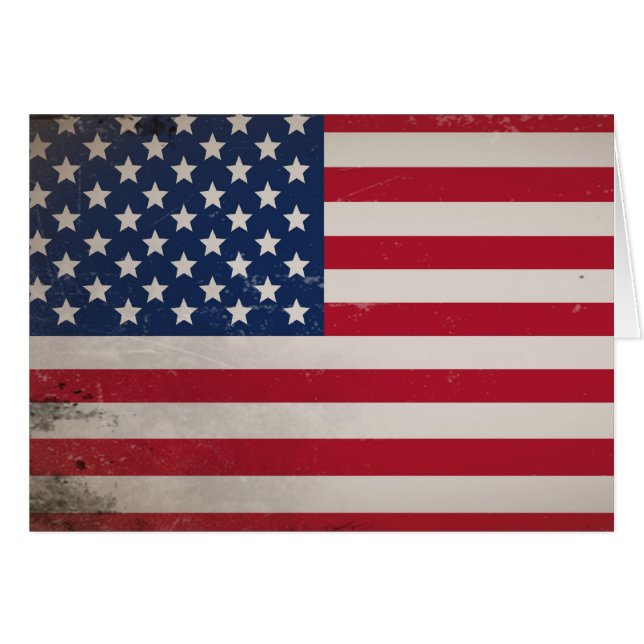 Cartão Vintage USA Flag (Frente Horizontal)
