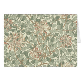 Cartão Vintage Verde Suave William Morris Honeysuckle