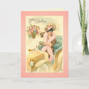 Cartão Vintage Victorian Birthday Day Card