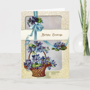 Cartão Vintage Victorian Floral Day Card