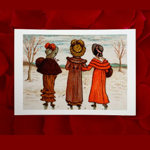 Cartão Vintage Victorian Galentines Day Bonitos Melhores