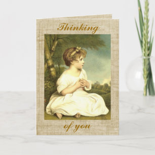 Cartão Vintage Victorian Girl Greeting Card