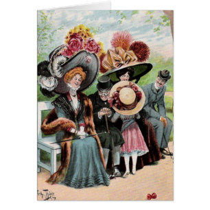 Cartão Vintage Victorian - Um Dia no Parque,