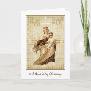 Cartão Vintage Virgem Mãe Maria Monte Carmel